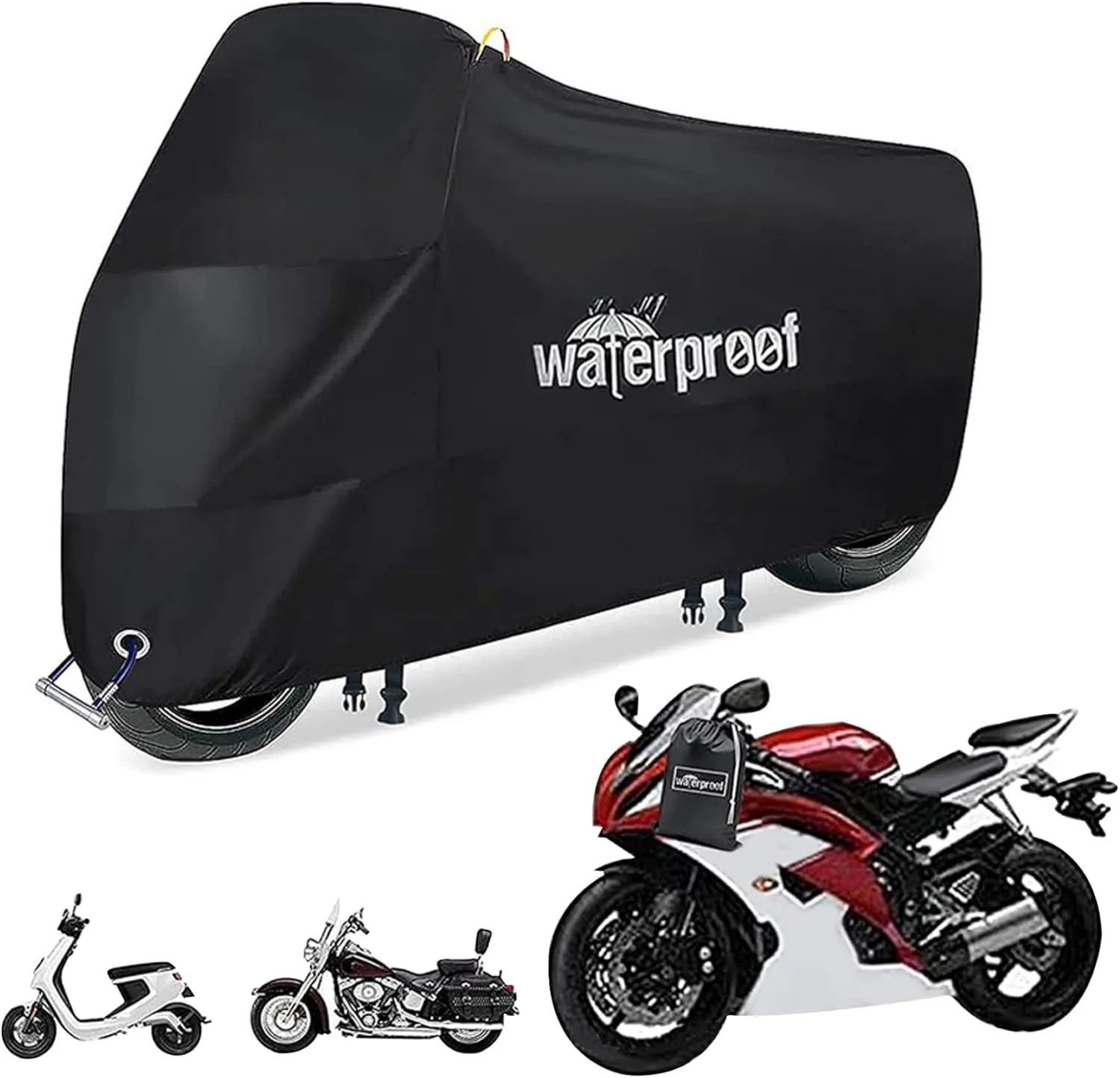Bike Cover Waterproof Bicycle Cover Indoor Outdoor Uv-resistant Bike Storage Tent with Buckle and Lock-holes for Most Bikes, Bicycle, E-bikes Bike Storage Tent Bicycle Cover Bike Cover Waterproof Bike
