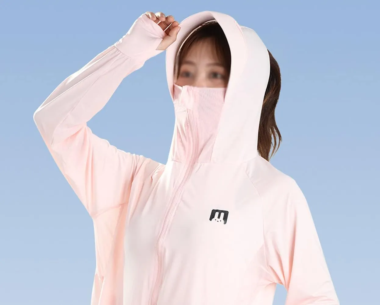 BIKMAN Women’s UV Protection Ice Silk Jacket Long Sleeve Zip Up Wide Brim Outdoor Sun Shirt