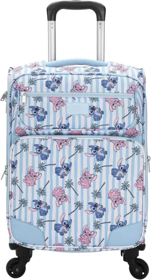 Bioworld Disney Stitch & Angel Ice Cream Blue 20" Adult Softside Rolling Luggage