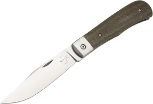 Böker PLUS® Bonfire Micarta - classic EDC pocket knife with small finger flipper- D2 blade 8 cm - with case