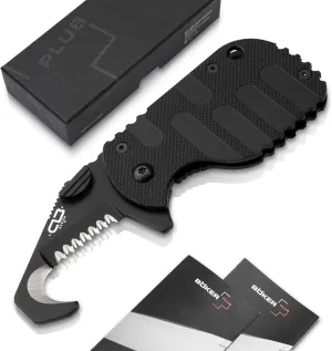 BÖKER PLUS® Rescom 2.0 - folding rescue emergency knife with belt cutter - Zytel handle - Rescue Tool with thumb pin - SOS item for rescue services, police and fire department