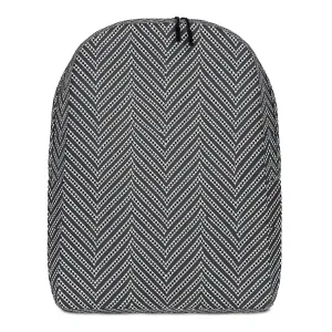 Black & White Herringbone Minimalist Backpack
