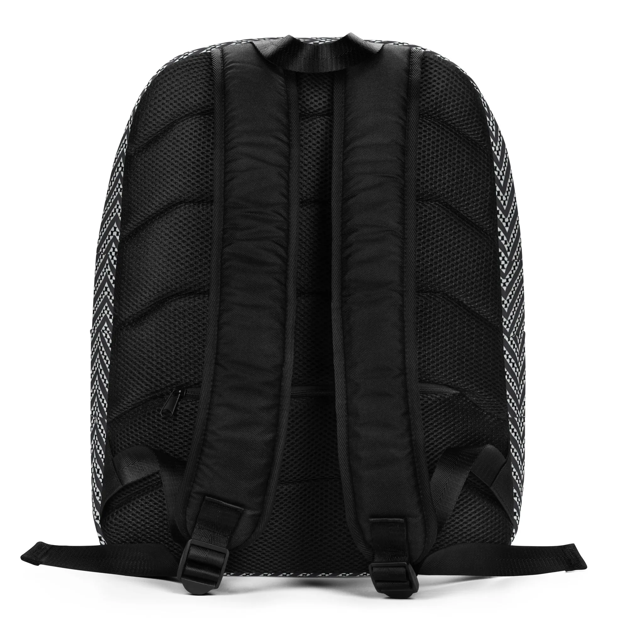 Black & White Herringbone Minimalist Backpack