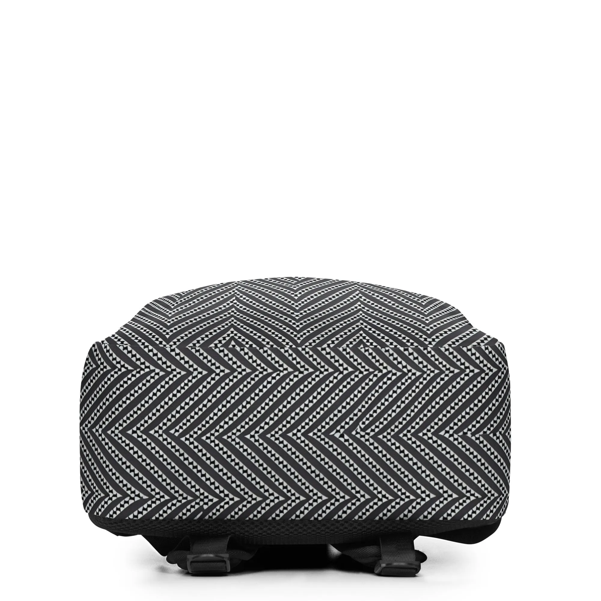 Black & White Herringbone Minimalist Backpack