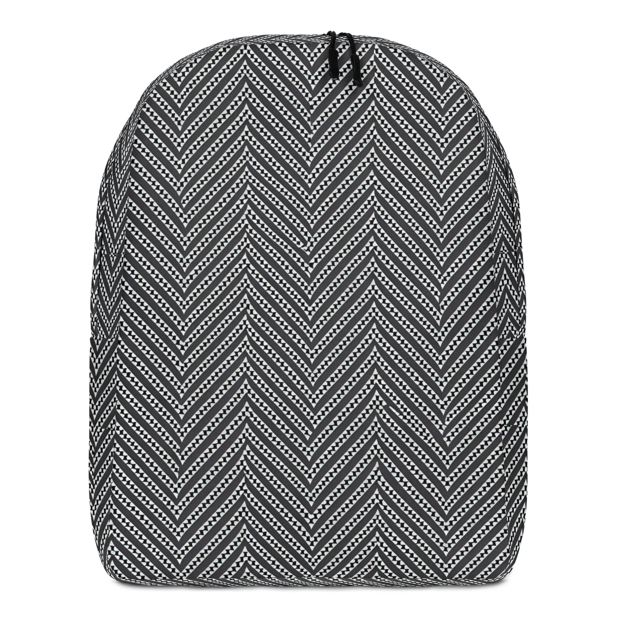 Black & White Herringbone Minimalist Backpack
