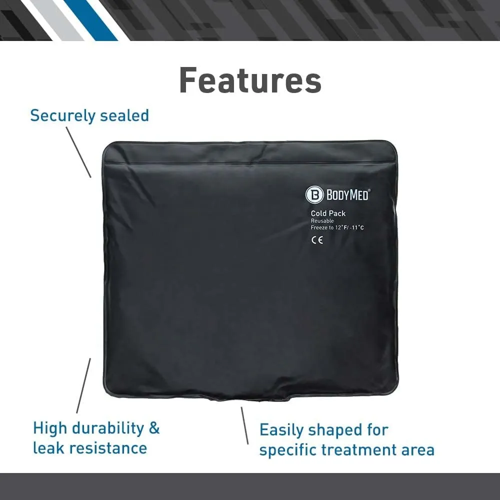 BodyMed Heavy Duty Reusable Urethane Ice Pack (2-Pack) for Neck - Professional Grade Cold Therapy for Injuries, Aches, Swelling, Bruises, Sprains - 23 in. Long (Neck Contour)