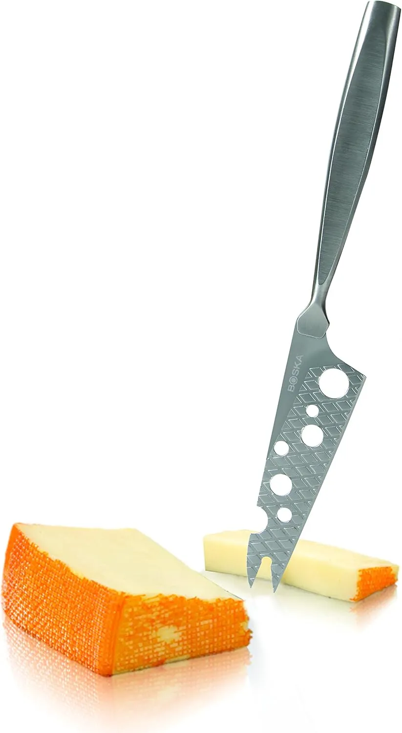 BOSKA Stainless Steel Cheese Knife - Best for All Types of Cheese - Multi-Functional Cheese Slicer - Handheld Slicer - Silver Non-Stick - Dishwasher Safe - For Kitchen Cooking