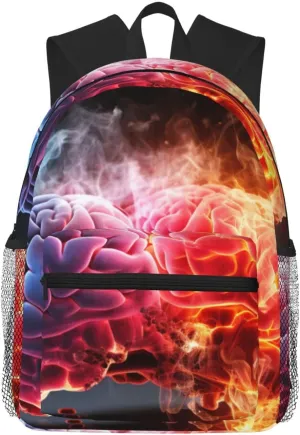 BREAUX Left and Right Brain Advantage print Lightweight Comfortable Backpack for Men Women, Durability Laptop Daypack, Travel bag ﻿