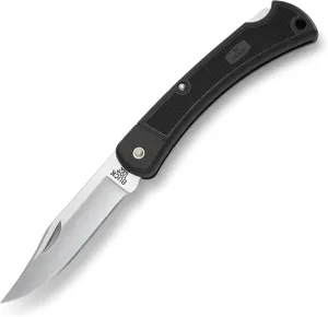 Buck Knives 110 Folding Hunter LT Lightweight Folding Lockback Hunting Knife with Lanyard Hole & Heavy-Duty Polyester Sheath Included, Nylon Handle, 3-3/4" 420HC Blade, Black