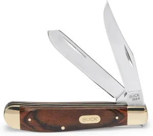 Buck Knives 382 Trapper 2-Blade Folding Pocket Knife with Wood Handle