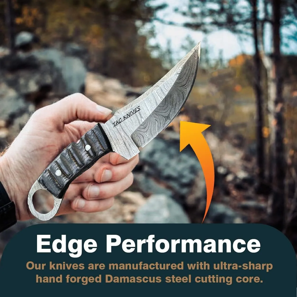 Bushcraft Survival Knife12T27 Damascus Steel Fixed Blade outdoor - Pakka Wood Handle - Pancake Leather Sheath - Traditional Field Knife for Camping , Fishing, Hunting , Men & Women - EDC Knife to Carry on Belt- (BLACK)