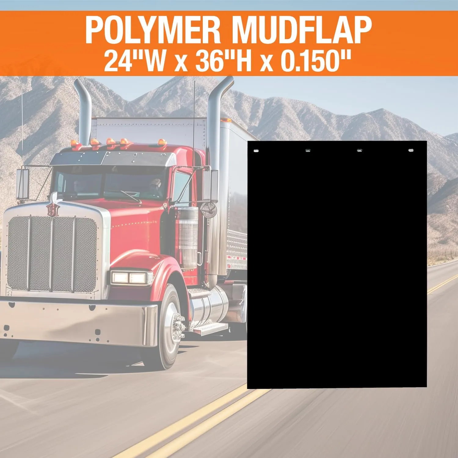 Buyers Products, RC36PPB, 2 Pack, Super Durable Black Polymer Mudflaps, 24x36 Inch, Mud Flaps are NOT Rubber