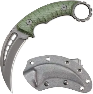 C1112 Fixed knife,Fixed Blade Knife,D2 Steel Blade  G10 Handle Outdoor Camping Knives,EDC Tool Knifes with Kydex Sheaths(Green)