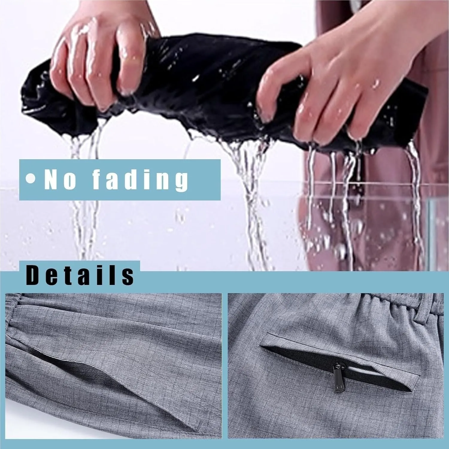 Caloset Men's Ice Silk Cargo Pants - Super Stretch, Loose Fit, Breathablity Elastic Waist Trousers