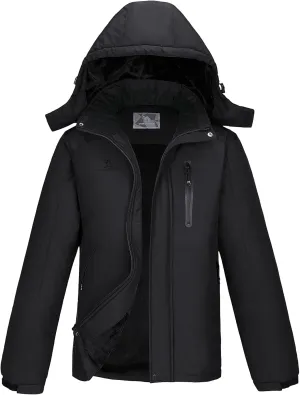 CAMEL CROWN Men's Mountain Waterproof Ski Jackets Warm Winter Snow Coat with Detachable Hood Windproof Rain Jacket