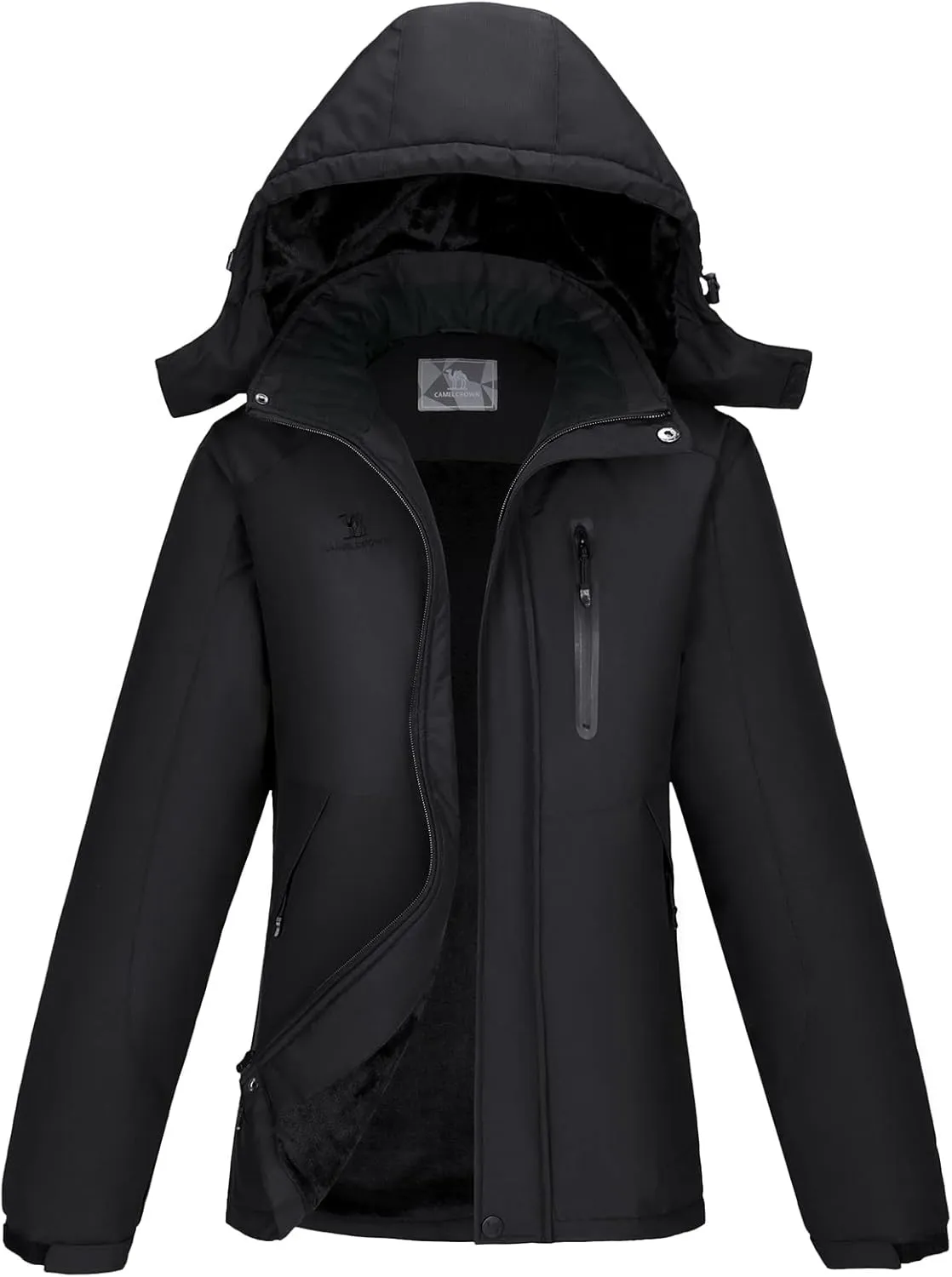 CAMEL Women's Warm Winter Ski Jackets Waterproof Snow Coat with Hood Mountain Windproof Rain Jacket