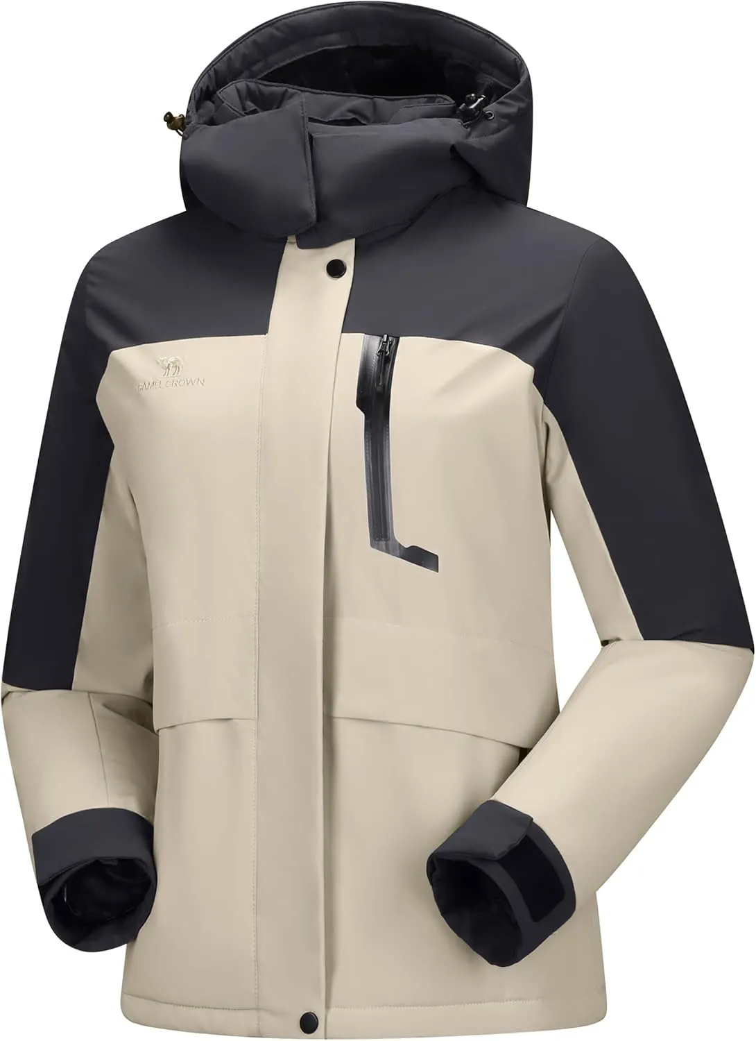 CAMELSPORTS Women's Waterproof Snow Ski Jakcet Fleece Warm Winter Coat Hooded Windproof Insulated Snowboarding Jacket