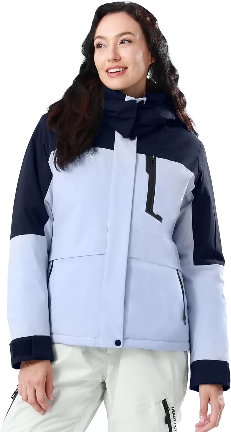 CAMELSPORTS Women's Waterproof Snow Ski Jakcet Fleece Warm Winter Coat Hooded Windproof Insulated Snowboarding Jacket