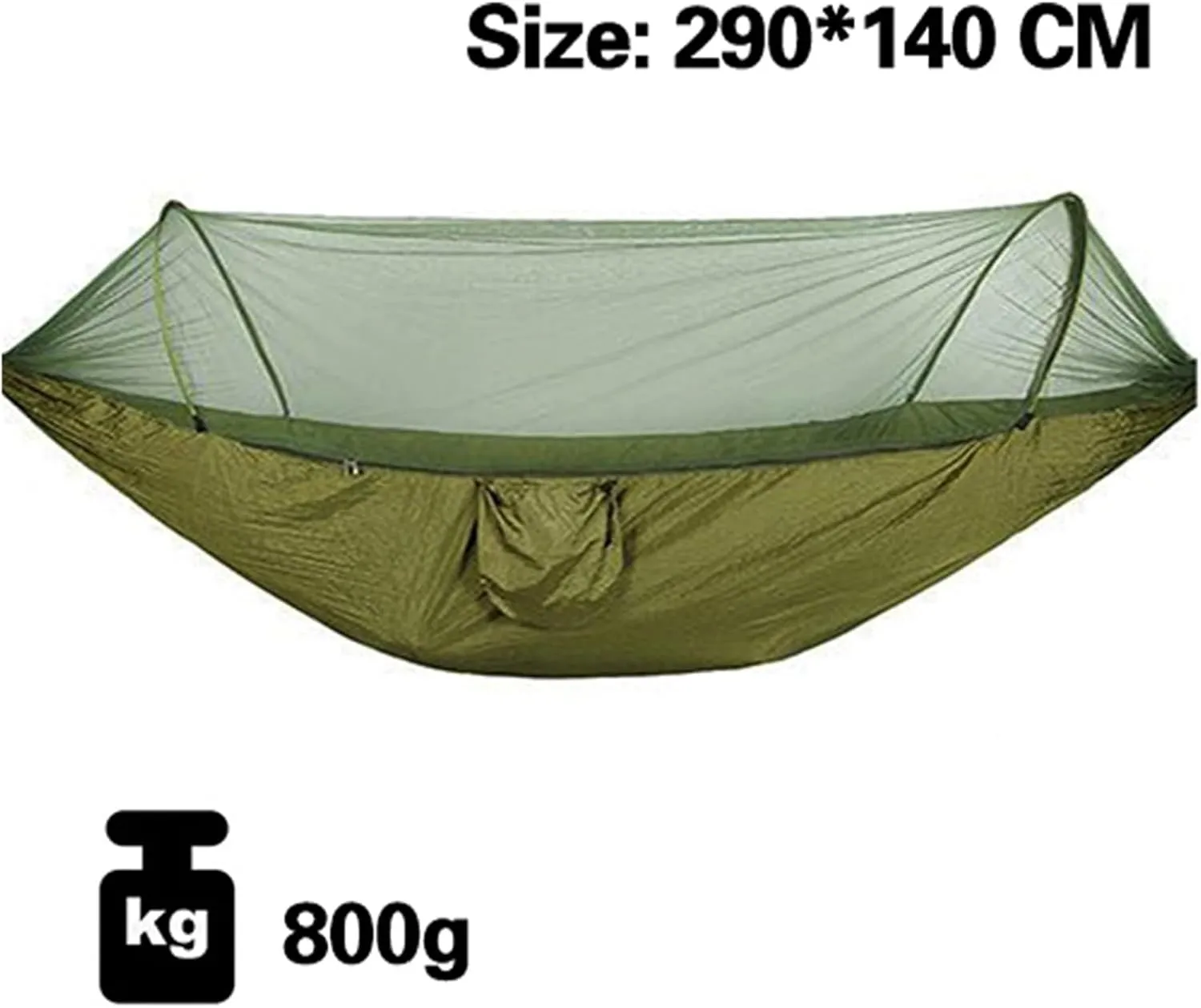 Camp 260x140cm Outdoor Double Camping Hammock with Mosquito Net and Rain Fly Tarp Lightweight Parachute Hammocks Travel Hiking Strong (01)