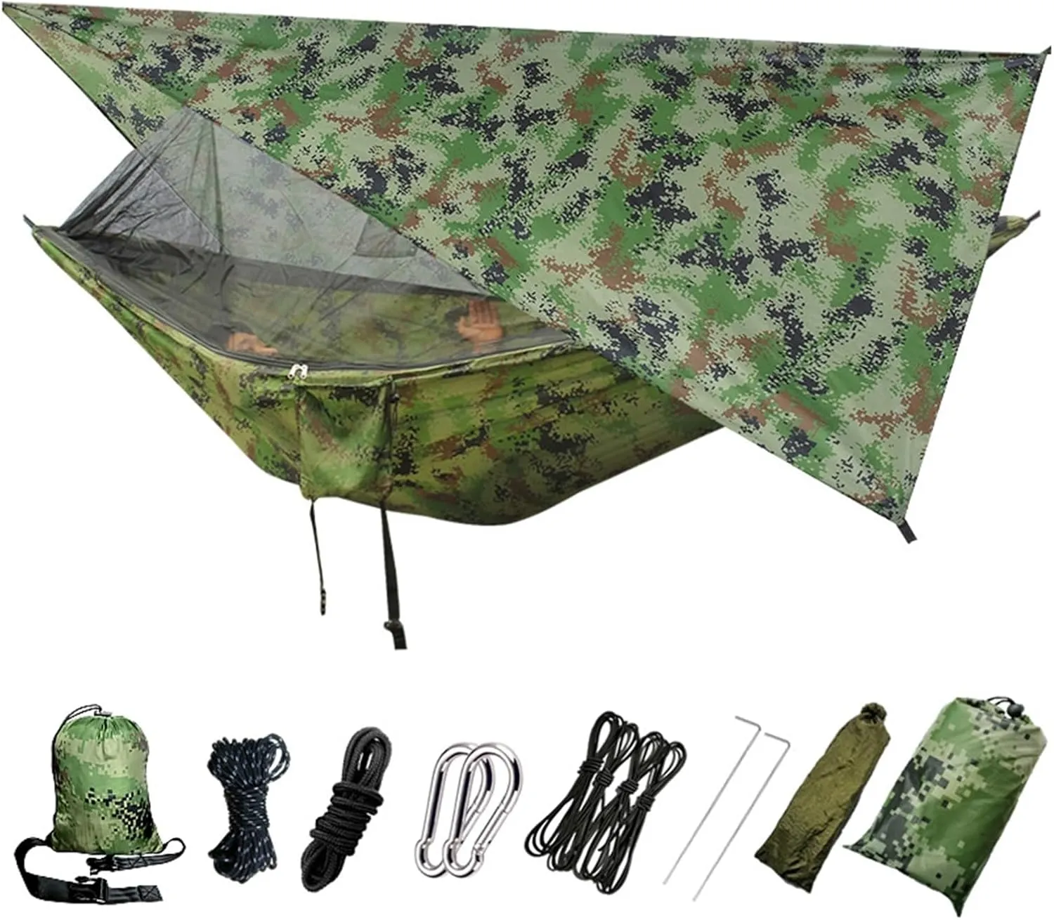 Camp Outdoor Portable Camping Hammock Tarp Fly-Tent Mosquito-Net Lightweight Sun Strong