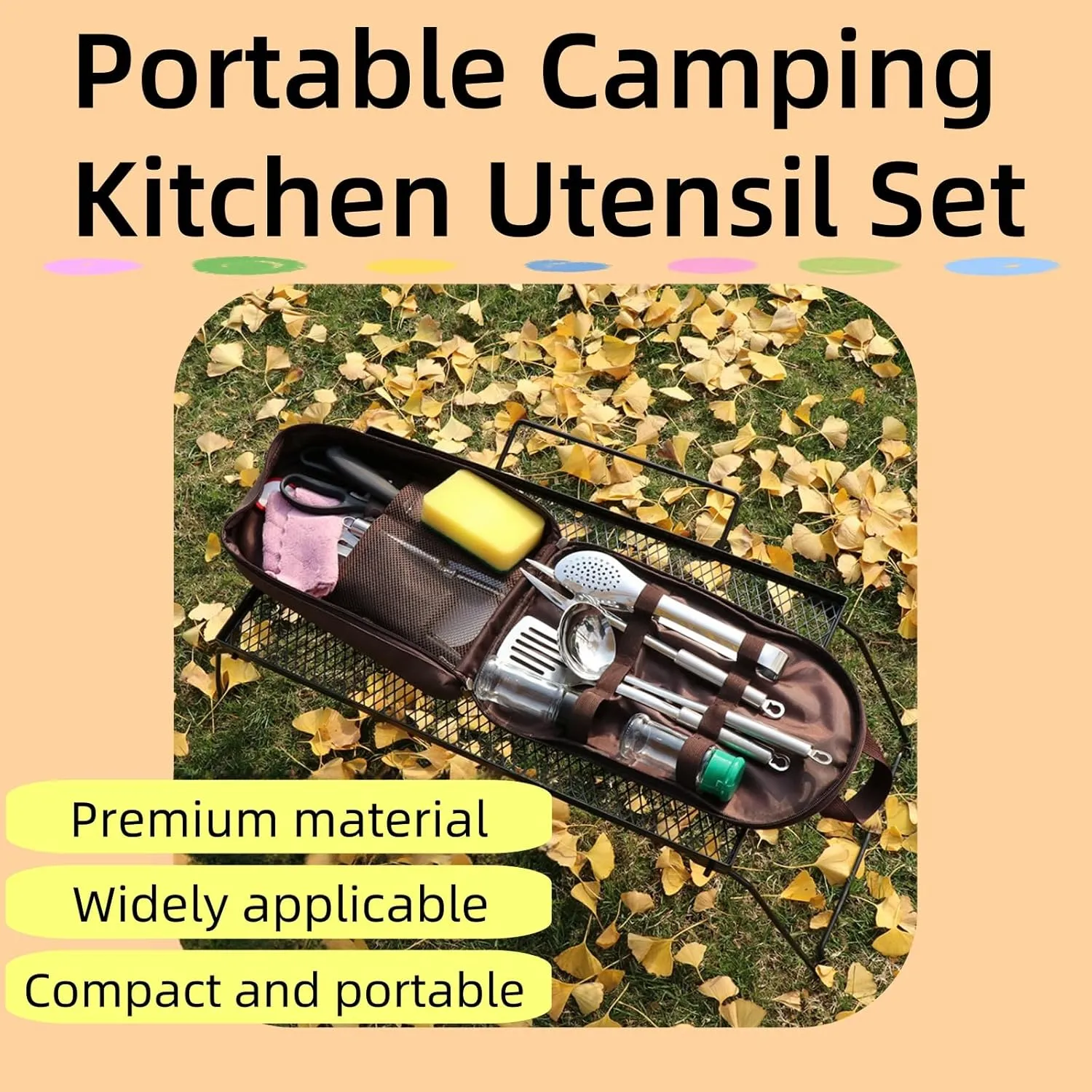 Camping Gear, Camping Cooking Set, 19pcs Camping Accessories Cooking, Camping Kitchen Set, Camp Kitchen Accessories & Organizer, Camping Utensil Set, Camping Equipment, Camping Tools & Stuff…