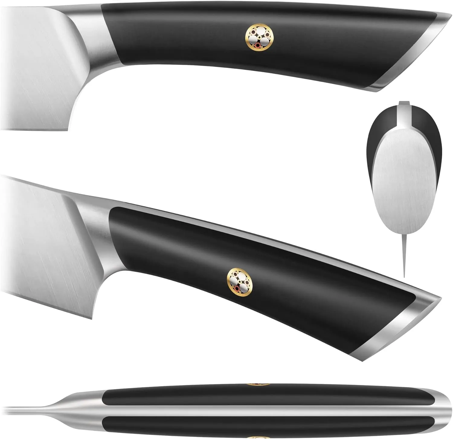 Cangshan ELBERT Series German Steel Forged 4-Piece Fine-Edge Steak Knife Set (Black)