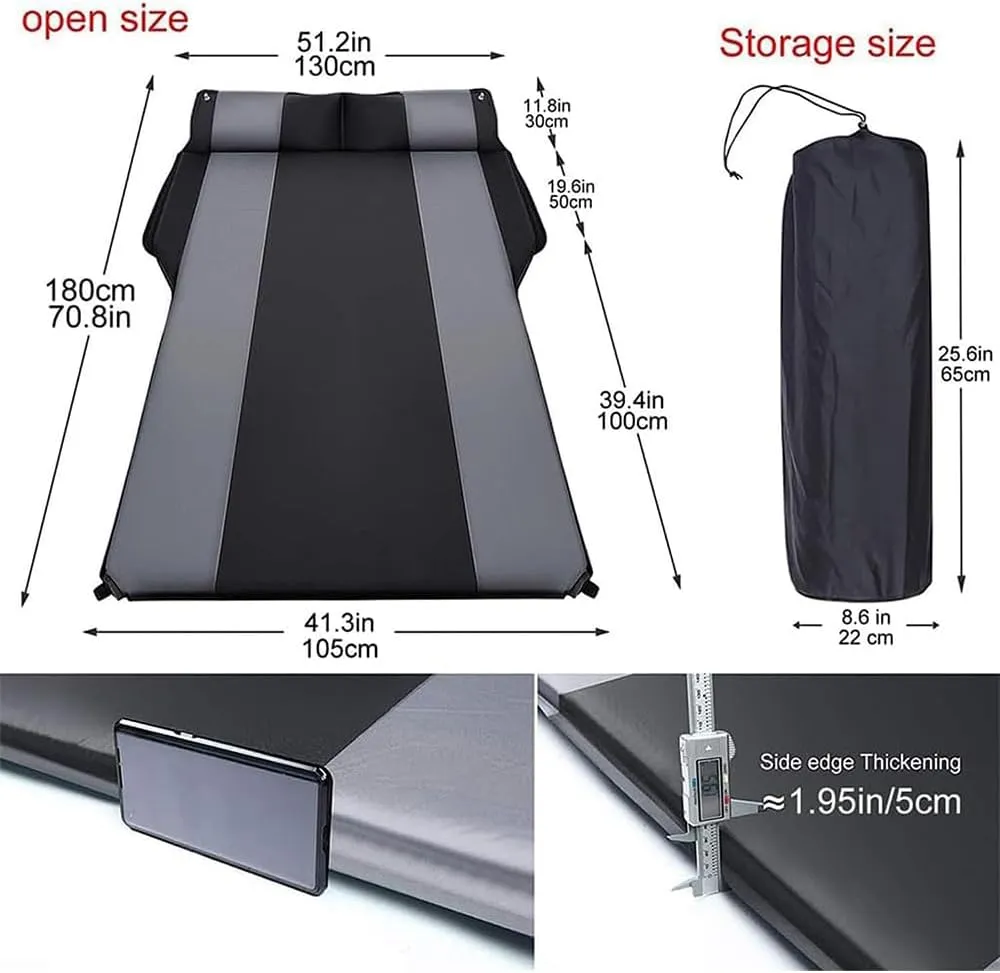 Car Inflatable Mattress for Toyota RAV4 2013 2014 2015 2016 2017 2018 Self Inflating Sleeping Pad Thickened Air Bed Cushion Camping Travel Mattress Multifunctional,Black