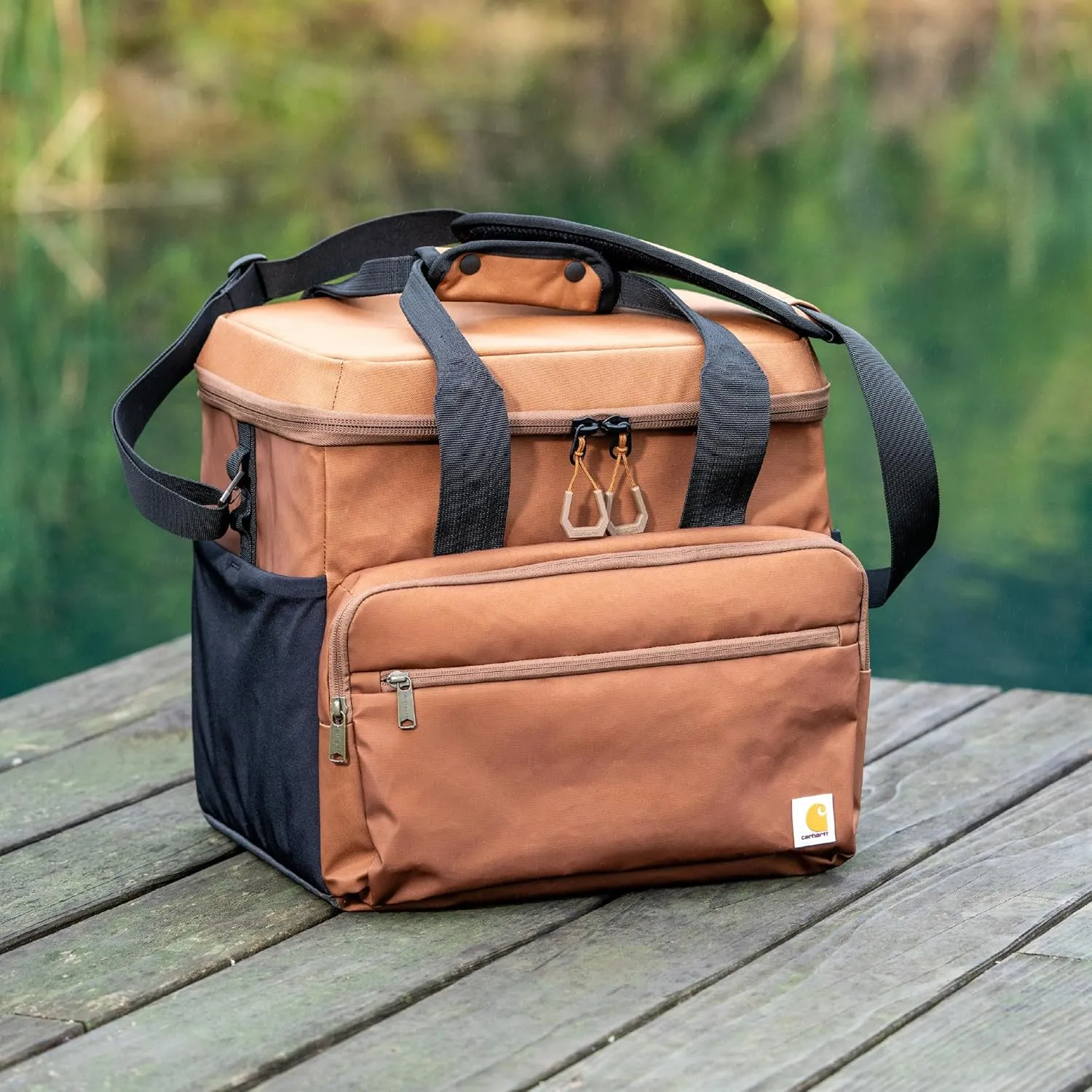 Carhartt Thick Foam Fully Insulated Cold Front Coolers, Premium Ice Retention, Durable Water Resistant Material W/Front Zippered Pocket