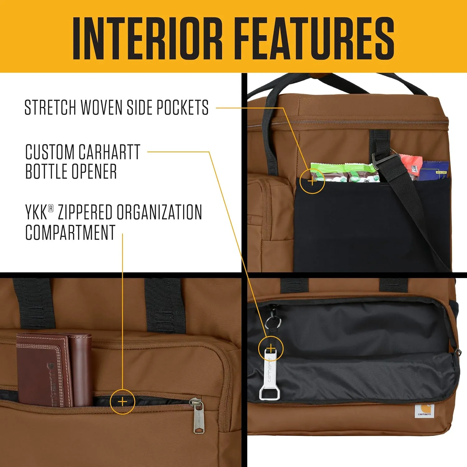 Carhartt Thick Foam Fully Insulated Cold Front Coolers, Premium Ice Retention, Durable Water Resistant Material W/Front Zippered Pocket