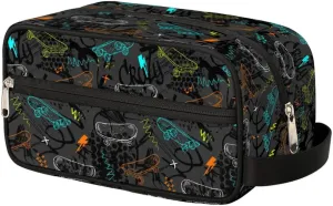 Cartoon Colorful Skateboard Toiletry Bag for Boys Men, Travel Toiletry Bag for Woman Cosmetic Makeup Bag, Skateboard Graffiti Waterproof Shaving Bag for Toiletries Accessories Travel Essentials