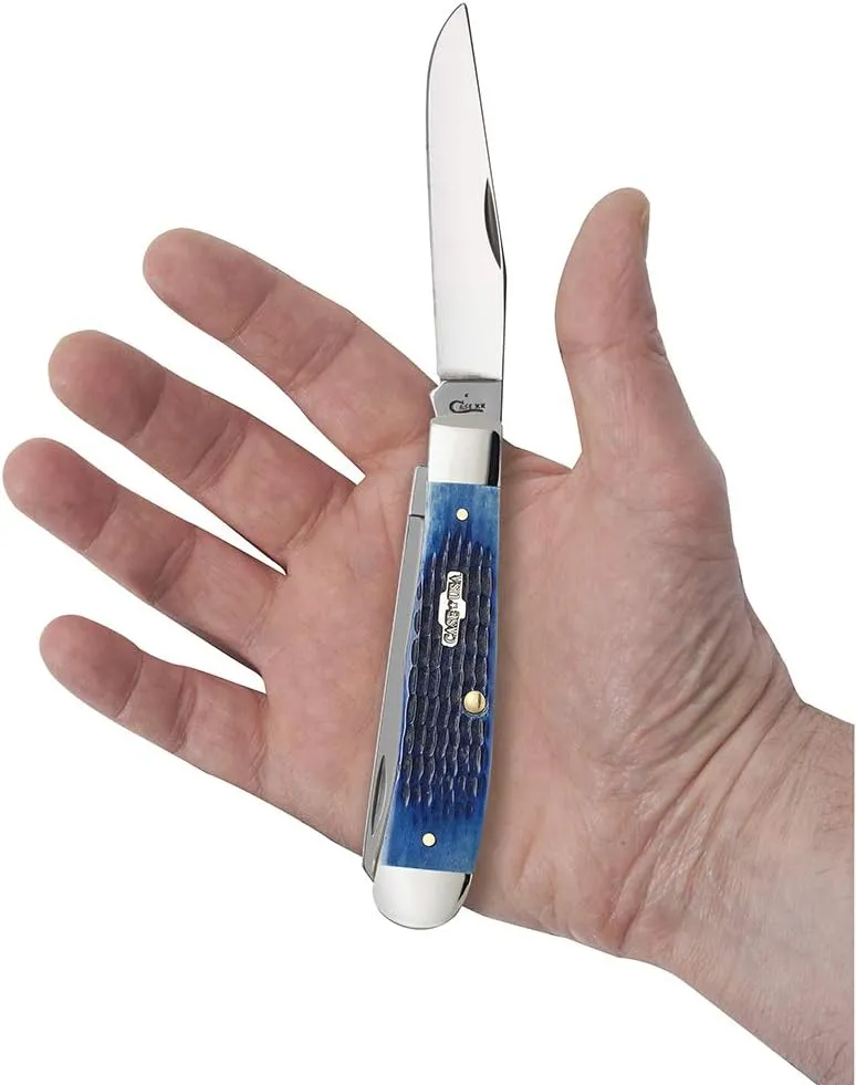 Case WR XX Pocket Knife Navy Blue Bone Trapper Item #2800 - (6254 SS) - Length Closed: 4 1/8 Inches