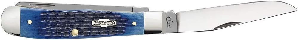 Case WR XX Pocket Knife Navy Blue Bone Trapper Item #2800 - (6254 SS) - Length Closed: 4 1/8 Inches