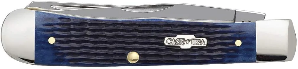 Case WR XX Pocket Knife Navy Blue Bone Trapper Item #2800 - (6254 SS) - Length Closed: 4 1/8 Inches