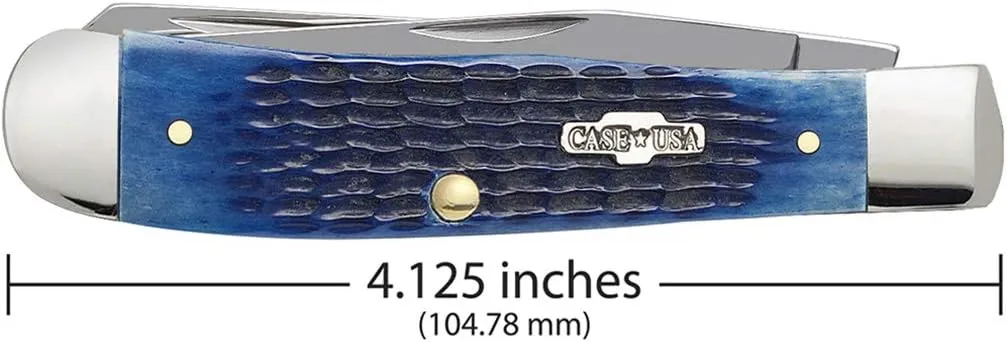 Case WR XX Pocket Knife Navy Blue Bone Trapper Item #2800 - (6254 SS) - Length Closed: 4 1/8 Inches