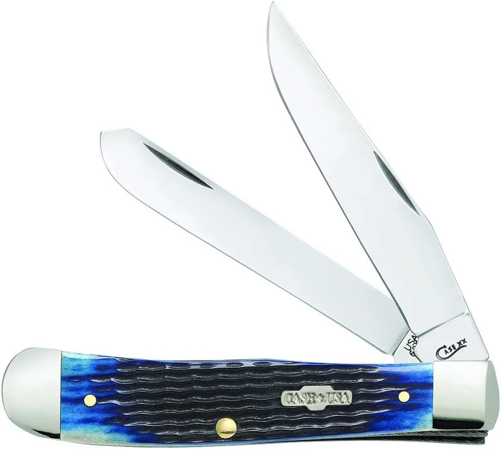 Case WR XX Pocket Knife Navy Blue Bone Trapper Item #2800 - (6254 SS) - Length Closed: 4 1/8 Inches