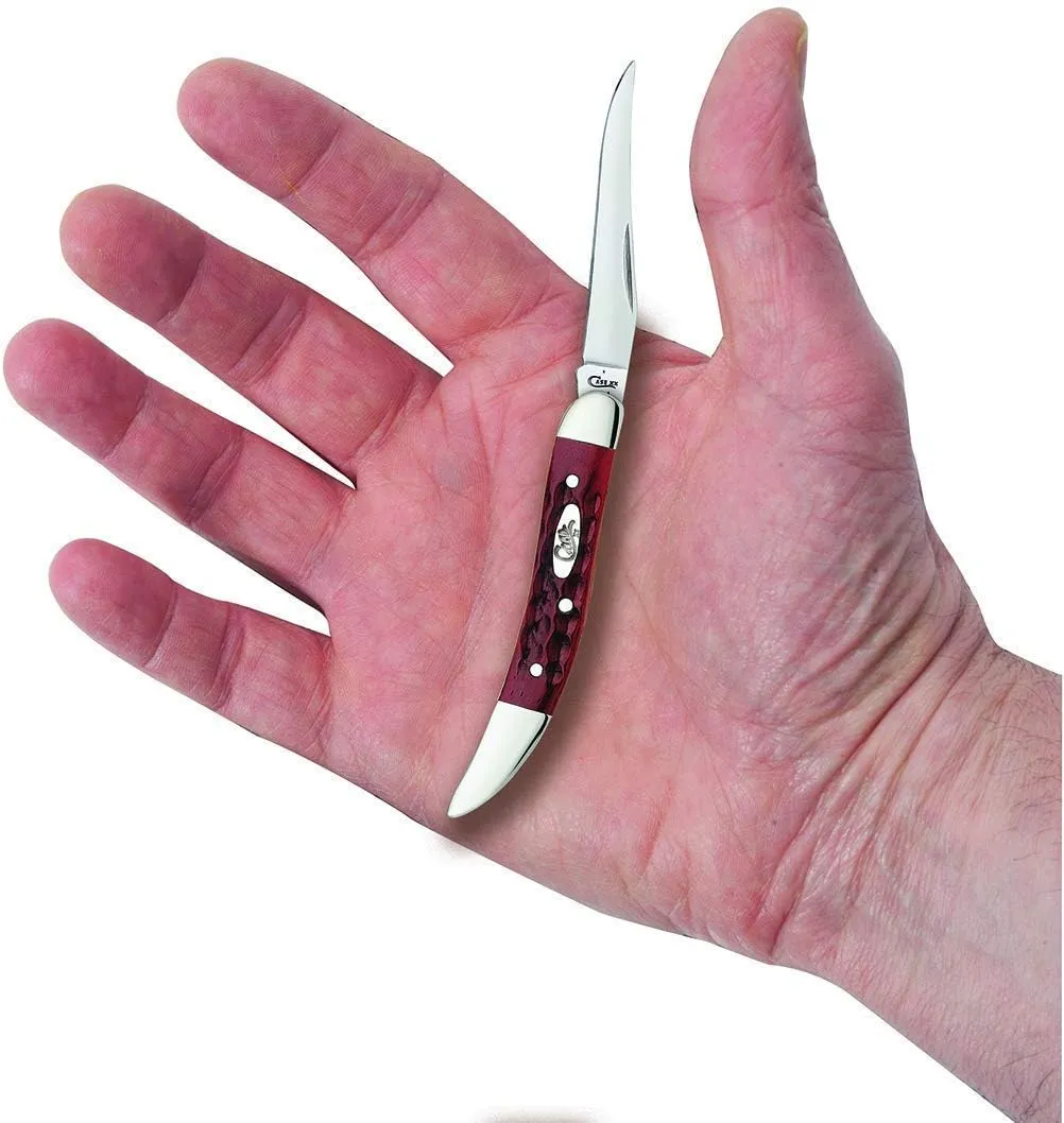 Case WR XX Pocket Knife Pocket Worn Old Red Bone Small Texas Toothpick Item #792 - (610096 SS) - Length Closed: 3 Inches