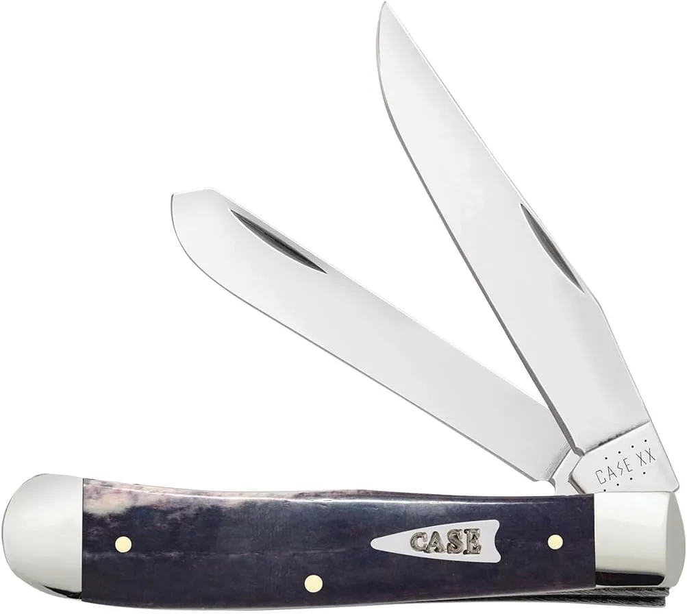 Case XX Pocket Knife TRAPPER - SMOOTH LIGHT PURPLE BONE ARROWHEAD SHIELD Item #22857-6254 SS - Length Closed: 4 /18Inches