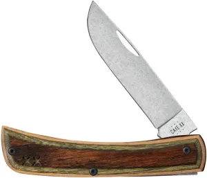 Case XX WR Pocket Knife Crossroads EDC Sod Buster Jr Brown/Green Wood S35VN Blade Item #66381 - (XR10137 S35VN) Length Closed: 3 5/8"