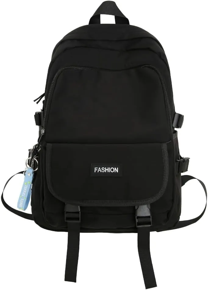Casual Large Capacity Backpack Ultra-light Wear-resistant Backpack Waterproof Travel Bag for Men and Women Daily Bag (Black,Large)
