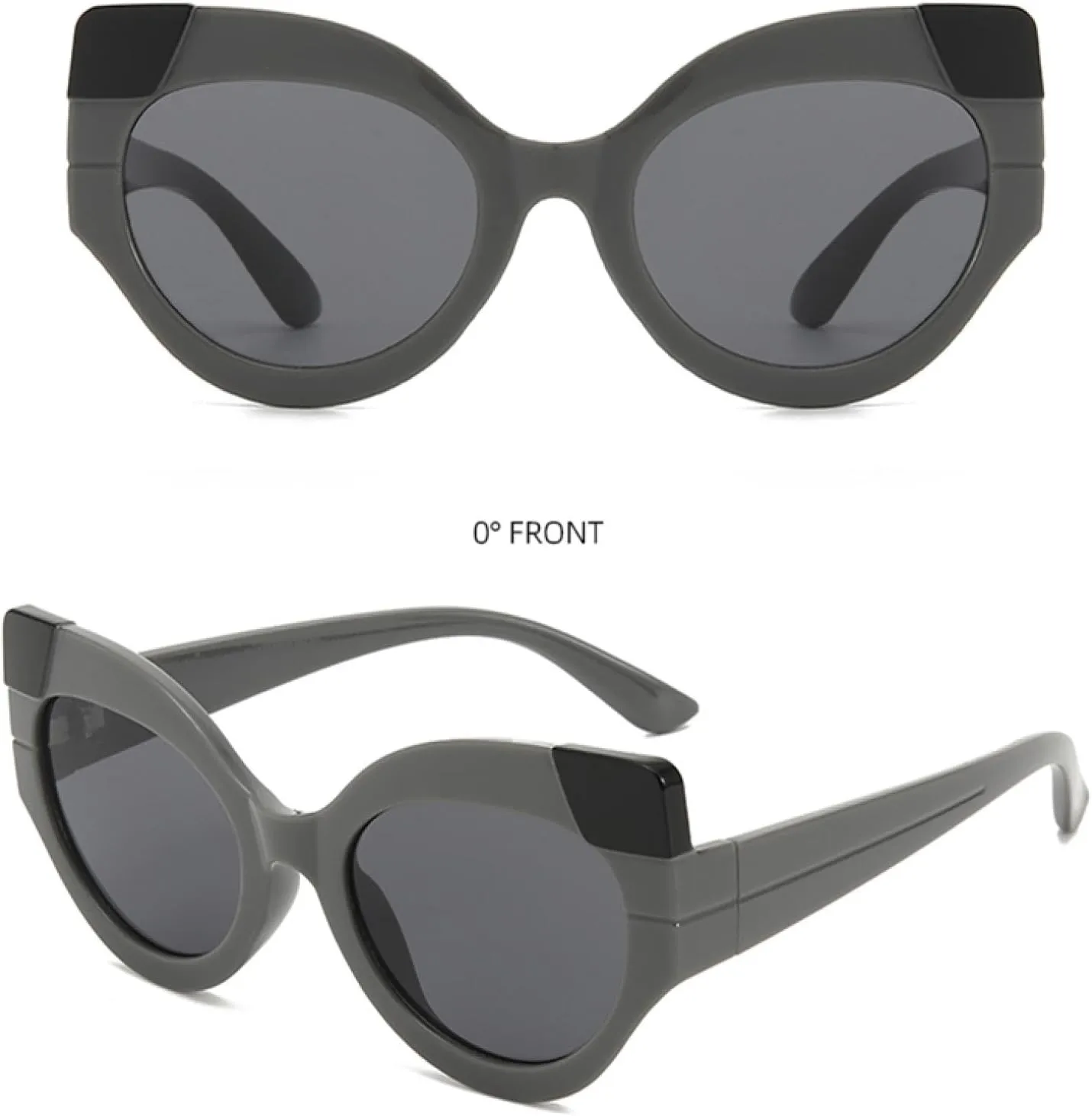 Cat-eye Pc Frame Sunglasses with Colorful Contrast, Uv Protection, Multicolor Outdoor Sunshade Sunglasses.