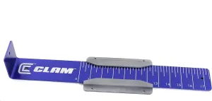 CLAM 15948 Fish Trap Precision Bump Board with Sleeve – 17" Aluminum Fish Measuring Board – Laser-Etched 10" to 17" Scale – Mountable to Shelter Tubs or Hard Surfaces – Includes Mounting Sleeve
