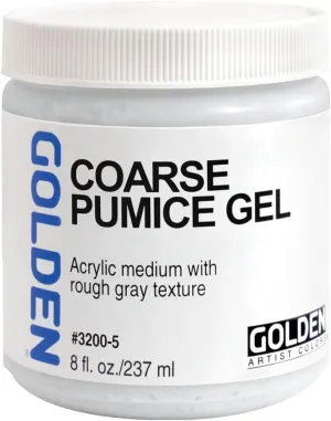 Coarse Pumice Gel by GOLDEN, 8 fl. oz. Jar, Professional Acrylic Gel Medium, Opaque