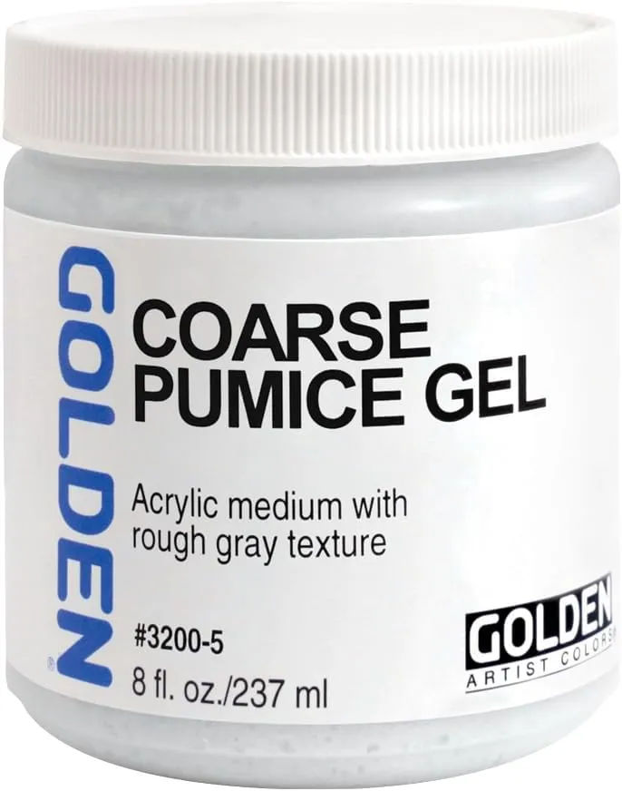 Coarse Pumice Gel by GOLDEN, 8 fl. oz. Jar, Professional Acrylic Gel Medium, Opaque