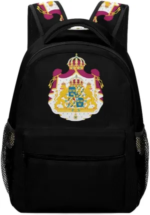 Coat of Arms of Sweden Travel Backpack Lightweight Shoulders Bag Casual Daypack with Pockets for Men Women