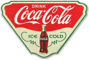 Coca-Cola Ice Cold Wood Wall Decor - Retro Coca-Cola Sign for Kitchen, Man Cave or Garage