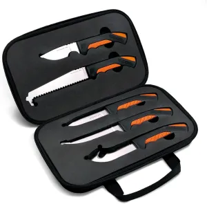 Cold Steel 5 Fixed Blade Knives Versatile Durable Hunting Kit - Sturdy 4116 SS Blades, Double-Textures Handles, Carrying Case Included