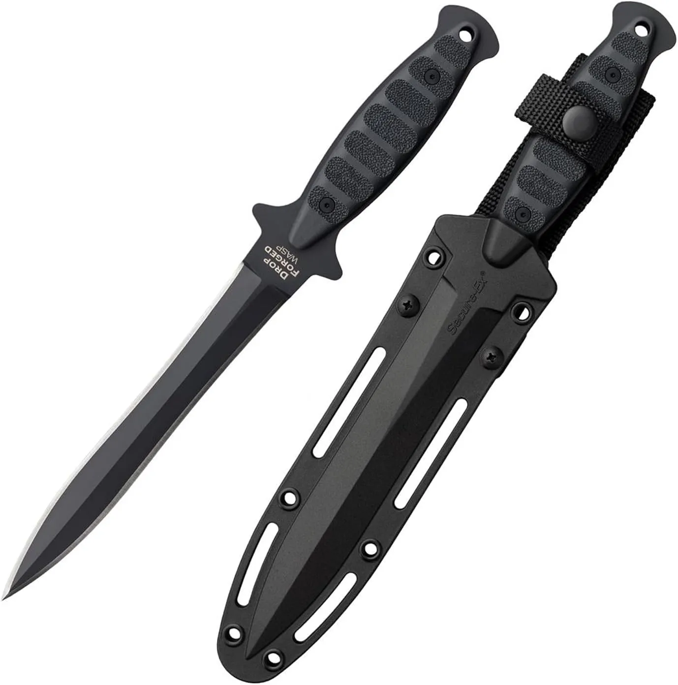 COLD STEEL Drop Forged Wasp Dagger 52100 Steel Single-Piece 6.75" Spear Point Blade 5.5" Handle Fixed Blade Knife w/Secure-Ex Sheath