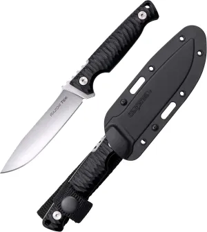 COLD STEEL Razor Tek 4" 4116 Stainless Steel Clip Point Fixed Blade EDC Outdoor Camping Hunting Utility Knife, 4" Ergonomic Textured Handle, Weather-Resistant Secure-Ex Sheath