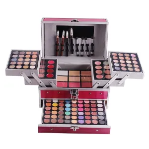 Colorful Makeup Set with Eyeshadow Palette, Blusher, Eyebrow Powder, And Eyeliner Pencil for Girls, Rose Red