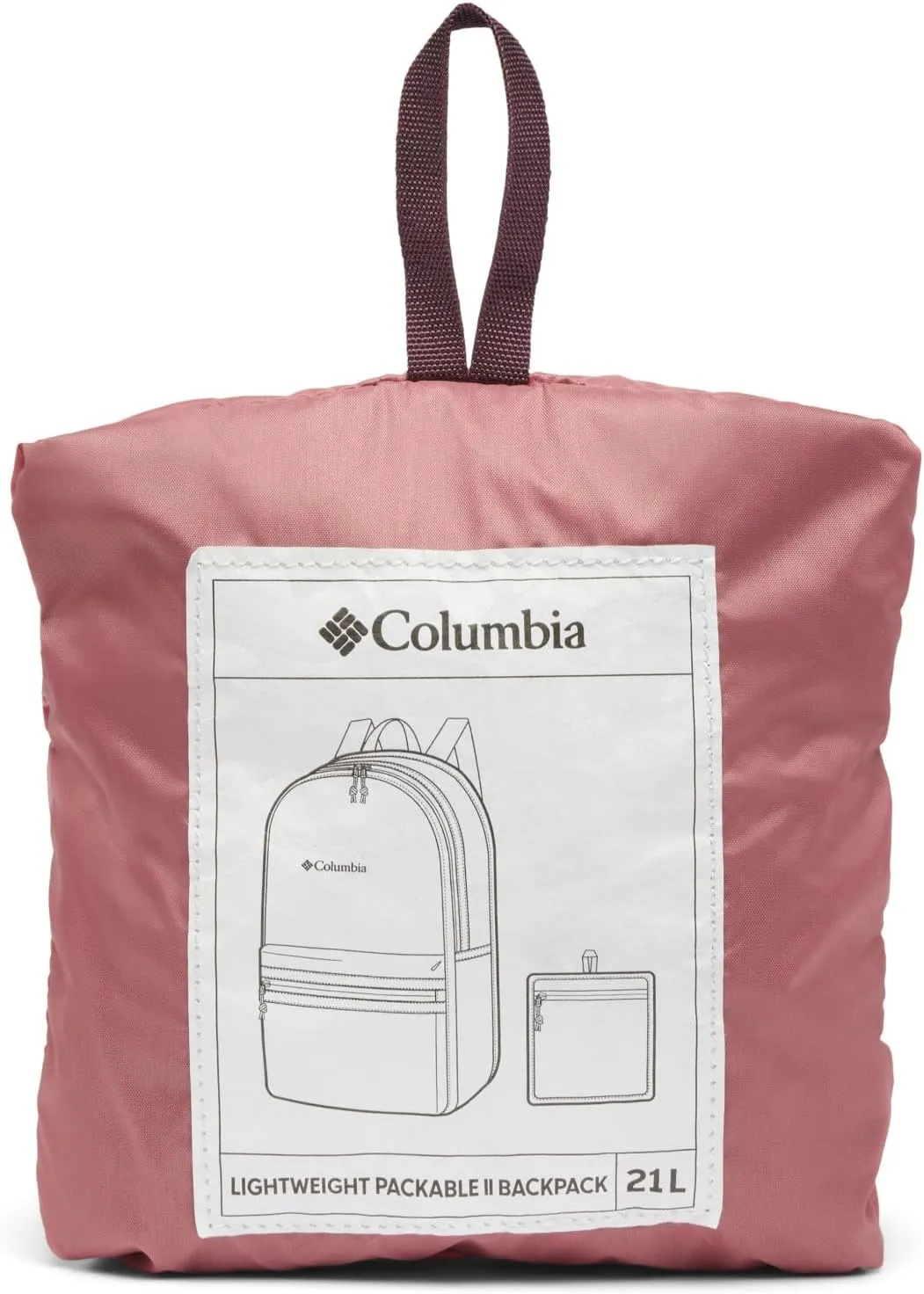 Columbia Unisex Lightweight Packable Backpack, Pink Agave/Moonvista, One Size